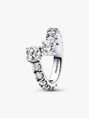 Pandora Sparkling Overlapping Band Ring